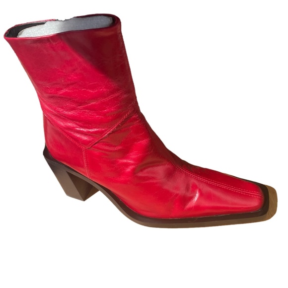 L'intervalle Grant Red Leather Boots, Made in Spain, Size 40 - Picture 5 of 9